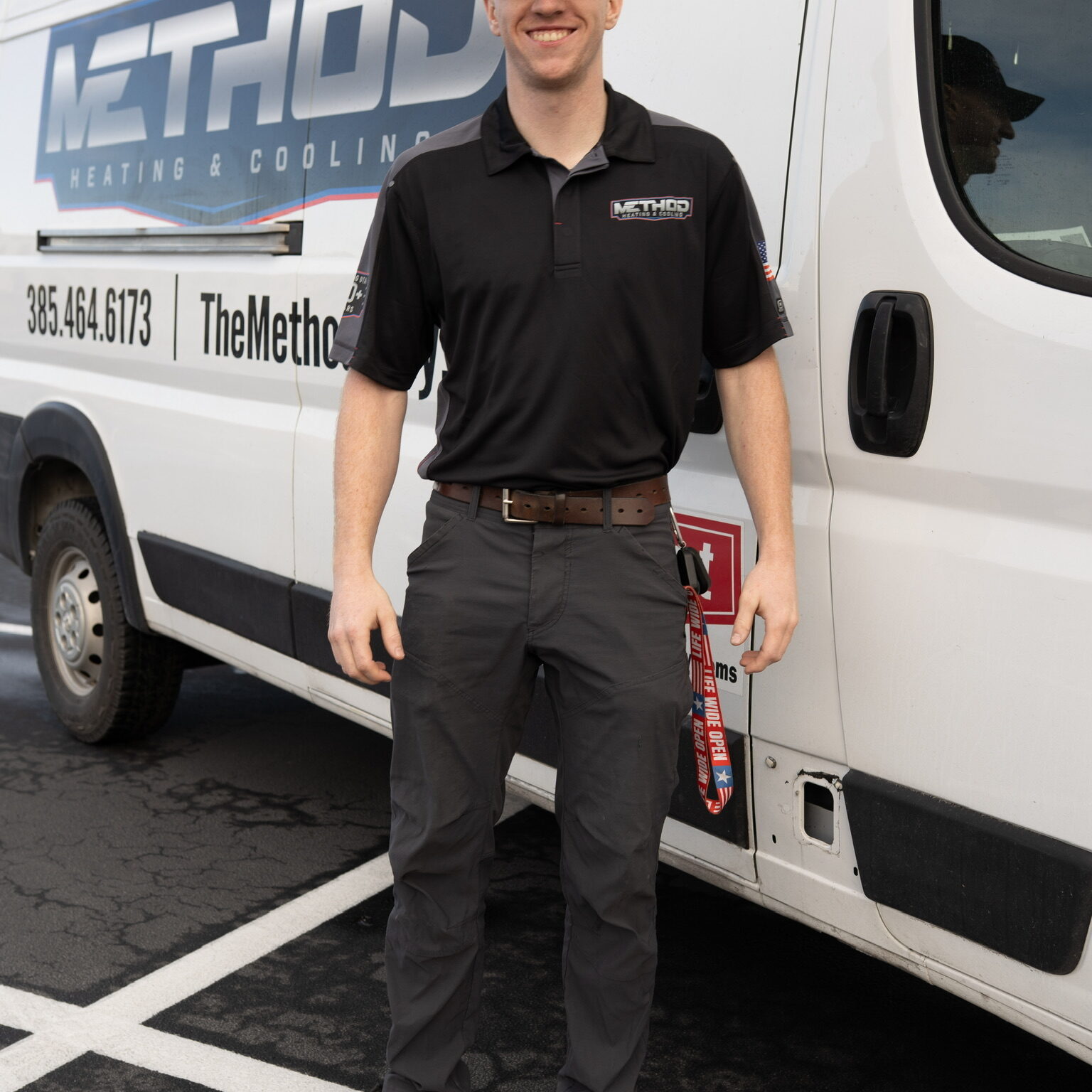 HVAC technician performing an AC inspection in Bluffdale, UT