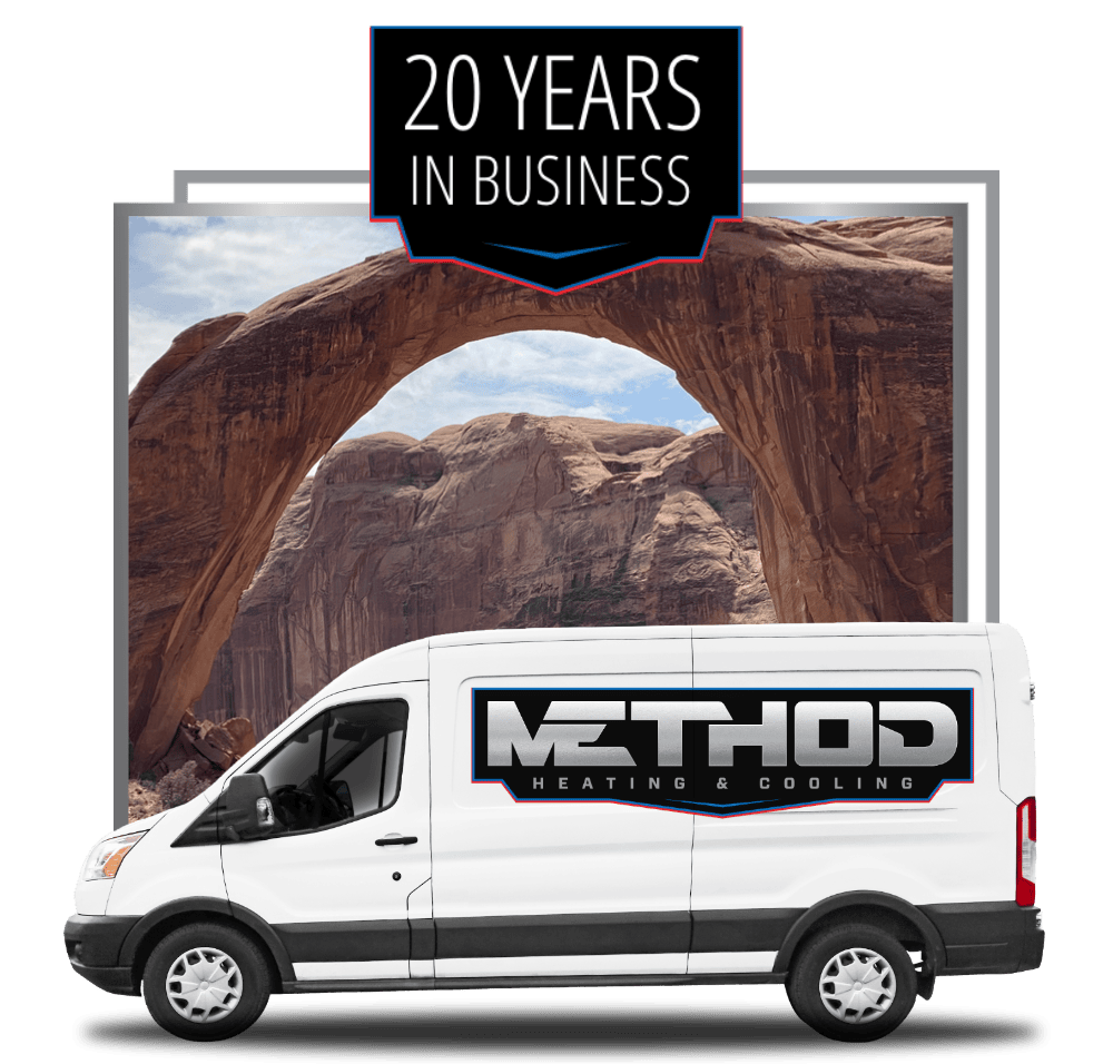 Arches National Park with a Method service truck.